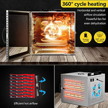 Load image into Gallery viewer, Food Dehydrator, 12 Layers Commercial Stainless Steel Fruit Dehydrator, 1000W Professional Adjustable Temperature Control and 0~24 Hours Digital Timer Food Dryer Household with Glass Window and 67 Recipes