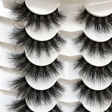 Load image into Gallery viewer, Pooplunch False Eyelashes Cat-Eye Fluffy Faux Mink Lashes 8D Wispy Lashes 7 Pairs Pack Dramatic Long Thick Volume Fake Eye Lash Multipack