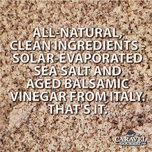 Load image into Gallery viewer, Balsamic Sea Salt - All-Natural Infused Sea Salt Blend with Aged Balsamic Vinegar from Modena, Italy - No Gluten, No MSG, Non-GMO - Cooking and Finishing Salt - 4 oz. Stackable Jar