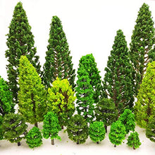 Load image into Gallery viewer, MOMOONNON 36 Pieces Model Trees 1.36-6 inch Mixed Model Tree Train Scenery Architecture Trees Fake Trees for DIY Crafts, Building Model, Scenery Landscape Natural Green