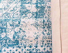 Load image into Gallery viewer, Unique Loom Bromley Collection Vintage Traditional Medallion Border Turquoise Round Rug (5' 0 x 5' 0)
