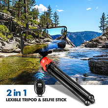 Load image into Gallery viewer, Phone Tripod, Flexible Cell Phone Tripod Adjustable Camera Tripod Stand with Wireless Remote 360° Rotating, Compatible with iPhone Android Phone Camera GoPro for Video Vlogging Streaming Traveling