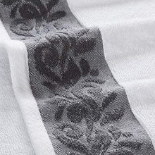 Load image into Gallery viewer, Amrapur Overseas 600 GSM 6-Piece Towel Set with Filgree Jacquard Border Charcoal
