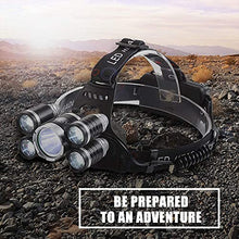 Load image into Gallery viewer, Headlamp 12000 Lumen Ultra Bright CREE LED Work Headlight Micro-USB Rechargeable, 4 Modes Head Lamp Waterproof Headlamps for Camping Hiking Hunting Hard Hat Workers