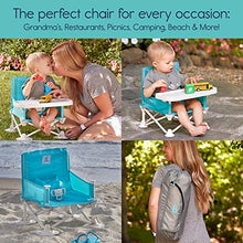 Load image into Gallery viewer, hiccapop OmniBoost Travel Booster Seat with Tray for Baby | Folding Portable Baby Booster Seat for Dining Table, Camping, Beach, Grandma’s | Tip-Free Design Straps to Kitchen Chairs - Booster Chair