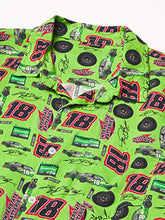 Load image into Gallery viewer, NASCAR Kyle Busch Men's Floral Button Up Short Sleeve Shirt, Team Color, L
