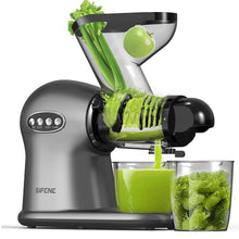 Load image into Gallery viewer, SiFENE Cold Press Juicer, 3” Wide Dual Chute Whole Slow Masticating Juicer Machine with Anti-Clog Function for Celery Wheatgrass, Fruit and Vegetable Juice Extractor, BPA-Free, Easy to Clean