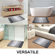 Load image into Gallery viewer, OLANLY Luxury Bathroom Rug Mat 24x16, Extra Soft and Absorbent Microfiber Bath Rugs, Non-Slip Plush Shaggy Bath Carpet, Machine Wash Dry, Bath Mats for Bathroom Floor, Tub and Shower, Grey