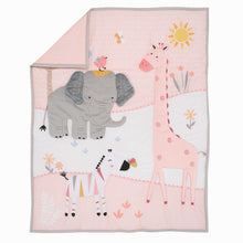 Load image into Gallery viewer, Lambs & Ivy Jazzy Jungle 3-Piece Safari Animals Pink Baby Crib Bedding Set