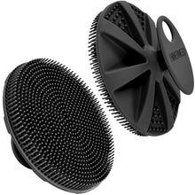 Load image into Gallery viewer, INNERNEED Food-Grade Soft Silicone Body Scrubber Shower Brush Handheld Cleansing Skin Brush, Gentle Exfoliating and Lather Well (Black)