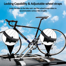 Load image into Gallery viewer, Zibomm Universal Roof Mount Bike Rack, Fork Mount Bike Carrier for Roof Racks with Foldable Secure Ratcheting Arm & Safe Locking, Aluminum Car Rooftop Bicycle Carrier 1 Bike Capacity Up to 38.5 lbs