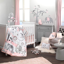 Load image into Gallery viewer, Lambs & Ivy Happy Jungle White/Grey Elephant Nursery Lamp with Shade & Bulb