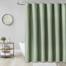 Load image into Gallery viewer, Dynamene Sage Green Shower Curtain - Waffle Textured Heavy Duty Thick Fabric Shower Curtains for Bathroom, 256GSM Luxury Weighted Polyester Cloth Bath Curtain Set with 12 Plastic Hooks,72Wx72H,Green