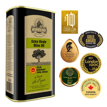 Load image into Gallery viewer, Ellora Farms, Certified PDO Extra Virgin Olive Oil, Single Estate, Single Origin, Single Variety, Cold Press & Traceable Olive Oil, Born in Crete, Greece, Kosher, 1 Lt Tin (33.8 oz.)