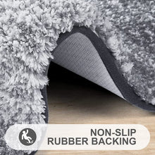Load image into Gallery viewer, OLANLY Ombre Bath Rug and Toilet Rugs U-Shaped, Bath Rug Size 24x16 and Bathroom Rug Set Size 24x16+24x20 in Grey, 3 Item Bundle