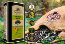 Load image into Gallery viewer, Ellora Farms, Certified PDO Extra Virgin Olive Oil, Single Estate, Single Origin, Single Variety, Cold Press & Traceable Olive Oil, Born in Crete, Greece, Kosher, 1 Lt Tin (33.8 oz.)