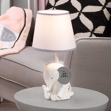 Load image into Gallery viewer, Lambs & Ivy Happy Jungle White/Grey Elephant Nursery Lamp with Shade & Bulb