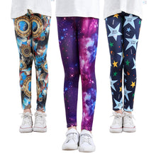 Load image into Gallery viewer, SheeCute Girls Spring Autumn Full Length Printing Skinny Leggings SC1752-C