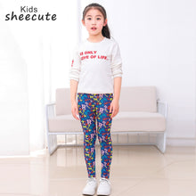 Load image into Gallery viewer, SheeCute Girls Spring Autumn Full Length Printing Skinny Leggings SC1752-C