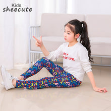 Load image into Gallery viewer, SheeCute Girls Spring Autumn Full Length Printing Skinny Leggings SC1752-C