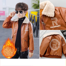 Load image into Gallery viewer, Children Jackets Boy Plush Thick Coat 2021 New Winter Casual Overcoat Kids for Boys Teenagers Outerwear Leather Coat Clothes