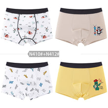 Load image into Gallery viewer, 4 Pcs High Quality Children's Underwear for Kids Cartoon Cat Shorts Soft Cotton Underpants Boys Teenage Striped Panties 4-16T