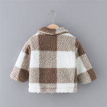 Load image into Gallery viewer, PatPat Toddler Girl Plaid Lapel Collar Button Design Coat Jacket for Girls Boy Baby Kids Spring Winter Children's Warm Outerwear