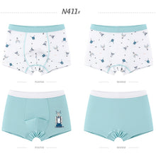 Load image into Gallery viewer, 4 Pcs High Quality Children's Underwear for Kids Cartoon Cat Shorts Soft Cotton Underpants Boys Teenage Striped Panties 4-16T