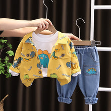 Load image into Gallery viewer, Autumn Children Clothes Baby Boys Jacket Suit T-Shirt Pants 3Pcs/sets Spring Kids Infant Clothing Toddler Sportswear 0-4 years