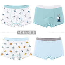Load image into Gallery viewer, 4 Pcs High Quality Children's Underwear for Kids Cartoon Cat Shorts Soft Cotton Underpants Boys Teenage Striped Panties 4-16T