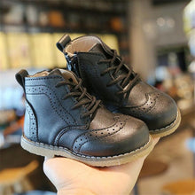 Load image into Gallery viewer, Children's Martin boots Boys fashionable side zipper mid-cut boots Soft sole comfortable baby toddler Keep warm shoes 21-30