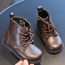 Load image into Gallery viewer, Children's Martin boots Boys fashionable side zipper mid-cut boots Soft sole comfortable baby toddler Keep warm shoes 21-30