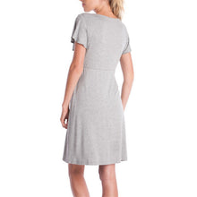 Load image into Gallery viewer, Maternity Robe Nightgown Pregnant Women Nursing Nightwear Lace Sleepwear With Adjustable Belt Pajama Dress Pregnancy Clothes