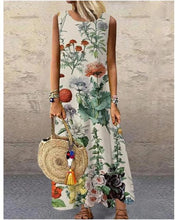 Load image into Gallery viewer, Women Print Long Dress 2022 Summer Casual Loose Sleeveless Dresses Sundress Female Elegant Robe Vintage Maxi Dresses Plus Size