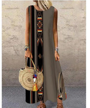 Load image into Gallery viewer, Women Print Long Dress 2022 Summer Casual Loose Sleeveless Dresses Sundress Female Elegant Robe Vintage Maxi Dresses Plus Size