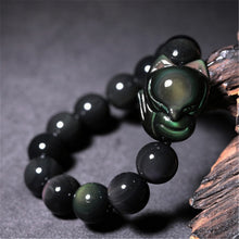 Load image into Gallery viewer, Rainbow Bracelet Obsidian Big Head Small Fox Fairy Bangle Bracelet Natural Stone Lucky For Women Men Crystal Bracelet Jewelry