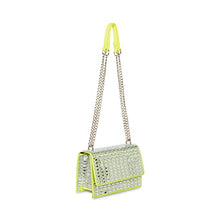Load image into Gallery viewer, Betsey Johnson Shine On Convertible Flap Bag, Citron
