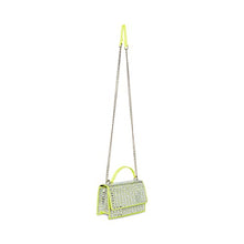 Load image into Gallery viewer, Betsey Johnson Shine On Convertible Flap Bag, Citron

