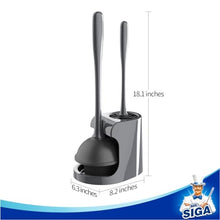 Load image into Gallery viewer, MR.SIGA Toilet Plunger and Bowl Brush Combo for Bathroom Cleaning, Gray, 1 Set
