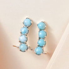 Load image into Gallery viewer, Blue Larimar Dangle Earrings Platinum Over 925 Sterling Silver Jewelry Gifts Birthday Mothers Day Gifts for Mom
