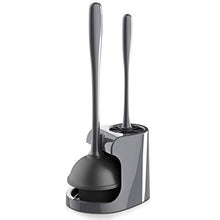 Load image into Gallery viewer, MR.SIGA Toilet Plunger and Bowl Brush Combo for Bathroom Cleaning, Gray, 1 Set
