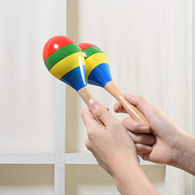 Load image into Gallery viewer, Maracas Hand Percussion Rattles, Wooden Rumba Shaker Musical Instrument for Kids Adults, Set of 2
