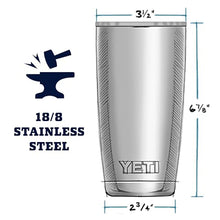 Load image into Gallery viewer, YETI Rambler 20 oz Tumbler, Stainless Steel, Vacuum Insulated with MagSlider Lid, Big Wave Blue
