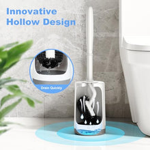 Load image into Gallery viewer, HAMITOR Toilet Bowl Brush Holder Set: Curved Design with Holder for Deep Cleaning Under Rim - Compact Hidden Scrubber for Small Space - Modern RV Bathroom Accessories - White
