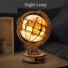 Load image into Gallery viewer, ROKR 3D Wooden Puzzles for Adults Illuminated Globe with Stand 180pcs 3D Puzzles Built-in LED Model Kit Hobby Gifts for Adults/Teens Home Decor
