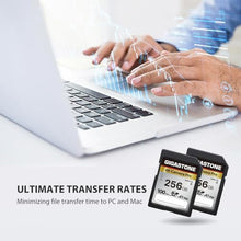 Load image into Gallery viewer, Gigastone 256GB SDXC Memory Card 4K Pro Series Transfer Speed Up to 100MB/s Compatible with Canon Nikon Sony Camcorder, A1 V30 UHS-I Class 10 for 4K UHD Video

