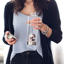 Load image into Gallery viewer, VitaJuwel ViA WELLNESS - Crystal Water Bottle with Amethyst, Rose Quartz &amp; Clear Quartz
