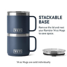 Load image into Gallery viewer, YETI Rambler 14 oz Stackable Mug, Vacuum Insulated, Stainless Steel with MagSlider Lid, Navy

