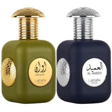 Load image into Gallery viewer, Lattafa Awaan &amp; Al Ameed Value Pack Pride EDP - Eau De Parfum Unisex 100ml(3.4 oz) | Bergamot, Orange, Jasmine, Orange Blossom, Sandalwood, Patchouli, Musk
