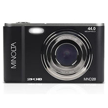 Load image into Gallery viewer, Minolta MND20 44 MP / 2.7K Ultra HD Digital Camera (Black)
